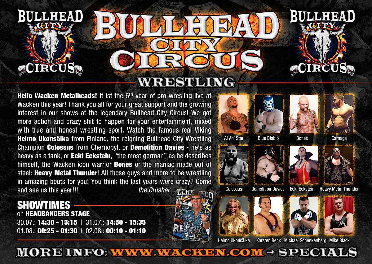 Bullhead City Wrestling Trailer and Matches Wacken Open Air