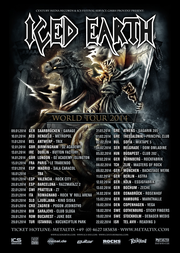 Iced Earth Tour 2014 Vorverkaufsstart und Gewinnspiel beendet Wacken