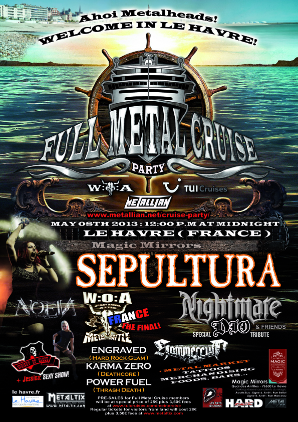 Full Metal Cruise Landkonzert in Le Havre und weitere Bands für´s