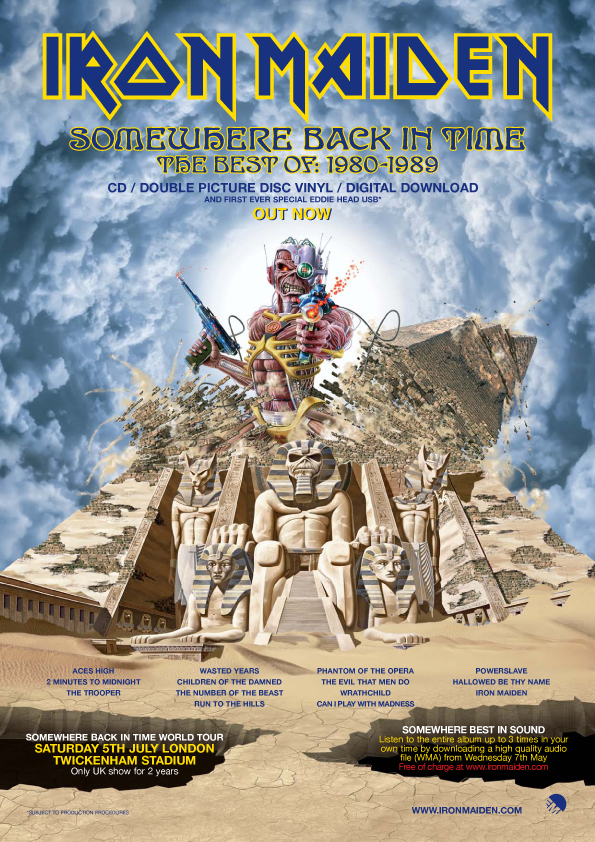 iron maiden somewhere in time tour poster